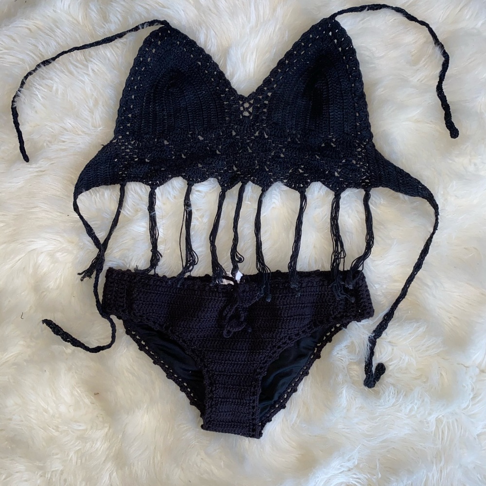 B L A C K “C R O C H E T” B I K I N I - image 1